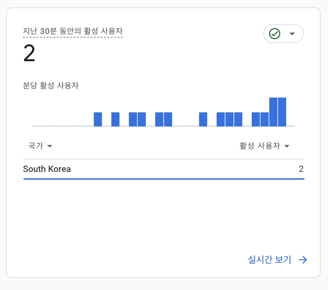 실시간 활성 사용자 확인