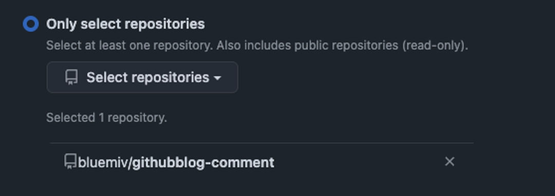생성한 Repository 선택